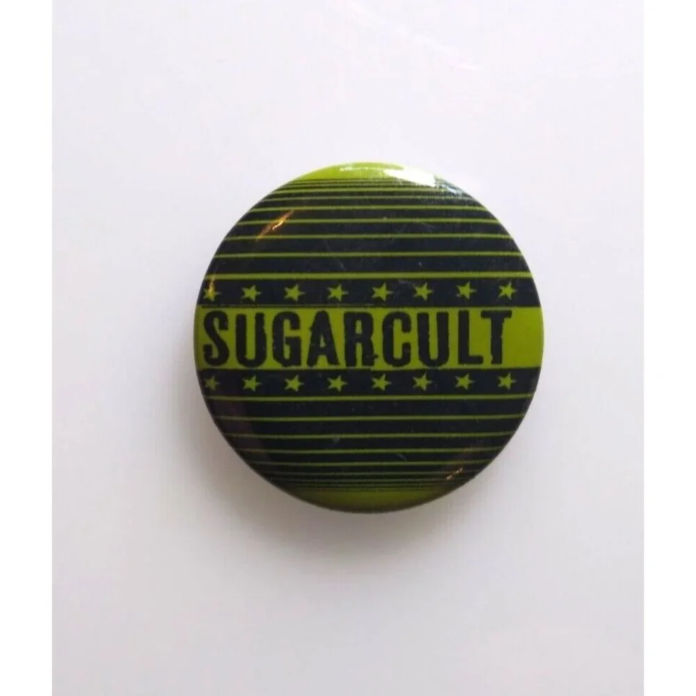 Sugarcult Badge Pinback Button Original Vintage Rock Music Pin Green Black 1